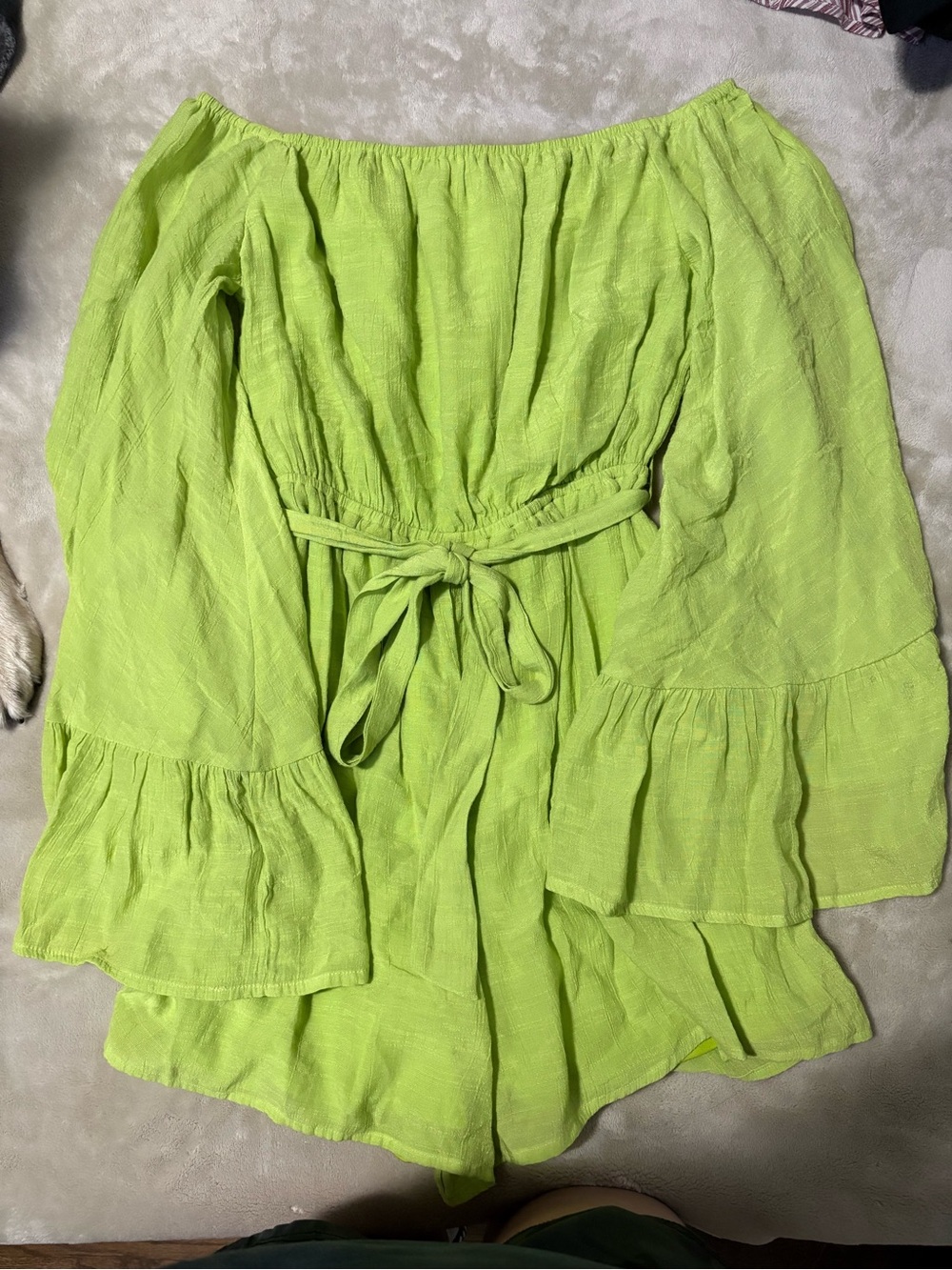 Green Off-Shoulder Romper